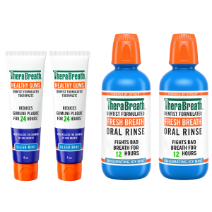 TheraBreath Fresh Breath Oral Rinse & Healthy Gums Toothpaste Bundle